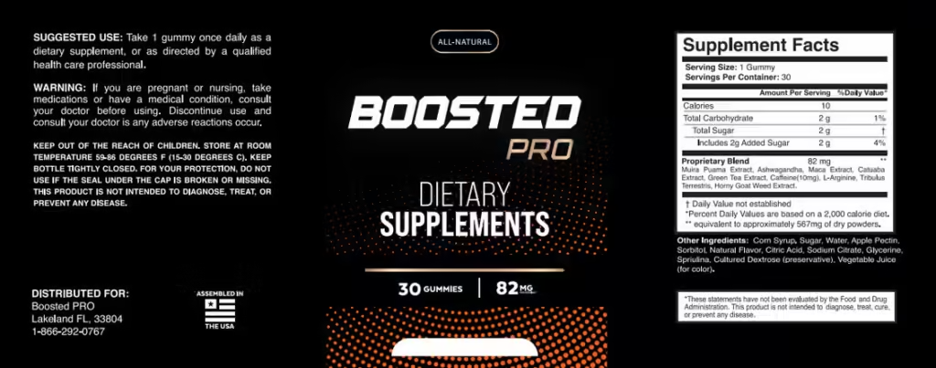 Boosted Pro Ingredients